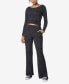 Фото #4 товара Women's Full Length Ribbed Wide Leg Pants