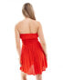 Фото #4 товара Miss Selfridge cheesecloth bandeau mini sundress in red