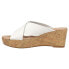 CL by Laundry Dream Day Platform Wedge Womens White Casual Sandals IDAA27EPS-10