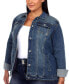 ფოტო #2 პროდუქტის Plus Size Classic Denim Jacket