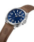 ფოტო #2 პროდუქტის Men's Bailard Brown Light Genuine Leather Strap Watch, 44mm