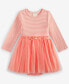 Baby Girls Striped Tulle-Skirt Bodysuit Dress, Created for Macy's