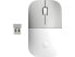 HP Z3700 Ceramic White Wireless Mouse - Ambidextrous - Optical - RF Wireless - 1200 DPI - Silver - White - фото #3