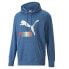 Фото #6 товара Puma Classics Logo Interest Pullover Hoodie Mens Blue Casual Outerwear 53465348