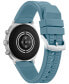 ფოტო #3 პროდუქტის Unisex CZ Smart Wear OS Blue Silicone Strap Smart Watch 41mm