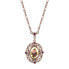 Rose Gold-Tone Purple Crystal Flower Pendant Necklace 28"