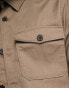 ONLY & SONS twill overshirt in brown