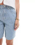 Фото #2 товара ASOS DESIGN denim bermuda short in light blue stripe co-ord