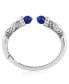 Фото #2 товара Sterling Silver Lapis Lazuli Gemstone Hinged Cuff Bracelet Size Large