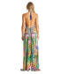 Women's Maxi Tropical Print Halterneck Dress