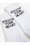 Фото #8 товара Soket Çorap Slogan İşlemeli