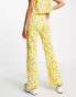 Фото #4 товара Neon Rose high waist flare jeans in 70s floral denim co-ord