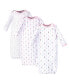 Фото #1 товара Baby Girls Baby Cotton Long-Sleeve Gowns 3pk Feathers, 0-6 Months