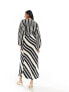 Фото #7 товара Never Fully Dressed crochet balloon sleeve maxi dress in monochrome stripe