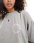 ASOS DESIGN Weekend Collective oversized t-shirt with pastel logo in grey marl