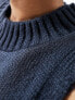 COLLUSION ribbed turtle neck knitted tank in navy