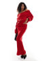 Фото #1 товара SNDYS rib knit foldover maxi skirt co-ord in red