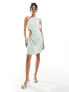 Фото #1 товара Style Cheat one shoulder mini dress with cut out in sage