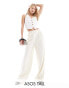 ASOS DESIGN Tall Premium tailored wide leg trousers in the cream stripe