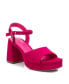 Women's Heeled Suede Sandals With Platform By Pink