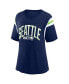 Women's College Navy Seattle Seahawks Earned Stripes T-shirt