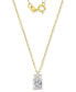 Фото #1 товара Macy's cubic Zirconia Princess & Pear 18" Pendant Necklace in 14k Gold-Plated Sterling Silver