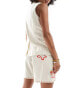 Фото #4 товара Native Youth embroidered detail linen shorts co-ord in neutral