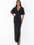 Фото #1 товара Women's Black Batwing V-Neck Maxi Dress