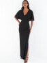 Women's Black Batwing V-Neck Maxi Dress