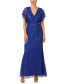 Women's Embellished Flutter-Sleeve Gown