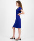 ფოტო #2 პროდუქტის Women's Short-Sleeve Jersey Sheath Dress