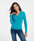 ფოტო #1 პროდუქტის Women's Johnny-Collar Sweater, Created for Macy's