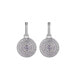 Silver-Tone Lavender Disk Earrings