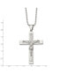 Фото #3 товара Chisel polished Laser Cut Crucifix Pendant on a Ball Chain Necklace