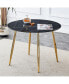 Фото #1 товара Modern Minimalist 40" Circular Dining Table, Faux Black Marble, Gold Legs