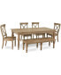 Фото #1 товара Sonora 6-pc. Dining Set (Rectangular Expandable Table + 4 X-Back Side Chairs + Bench)