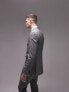 Topman skinny double breasted textured suit jacket in grey