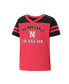 Girls Toddler Scarlet, Black Nebraska Huskers Piecrust Promise Striped V-Neck T-shirt