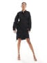 Фото #3 товара Vero Moda ruched side shirt mini dress in black