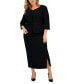 Фото #1 товара Plus Size Collarless Belted Jacket and Column Skirt Suit