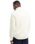 Tommy Hilfiger global stripe zip mock neck jumper in cream