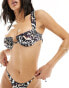 Free Society underwire ruched front bikini top in butterfly print