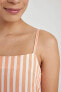 A Kesim Çizgili Mini Askılı Elbise A6871ax23sm