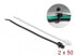 Delock Cable tie with lamella base L 200 x W 4.8 mm 100 pieces - Parallel entry cable tie - Polyamide - Black - Transparent - 5 cm - V2 - -40 - 85 °C