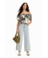 ფოტო #5 პროდუქტის Women's Patchwork floral ruffle blouse