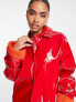 Фото #7 товара Missguided vinyl formal coat with faux fur cuff in red