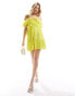 Фото #2 товара ASOS DESIGN ruffle cut out off the shoulder mini dress bright yellow