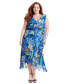 Plus Size Printed Ruffle-Trim Maxi Dress