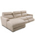 Фото #4 товара Gabrine 3-Pc. Leather Sectional with 2 Power Headrests & Chaise, Created for Macy's