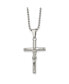 ფოტო #1 პროდუქტის Polished Crucifix Pendant on a Ball Chain Necklace